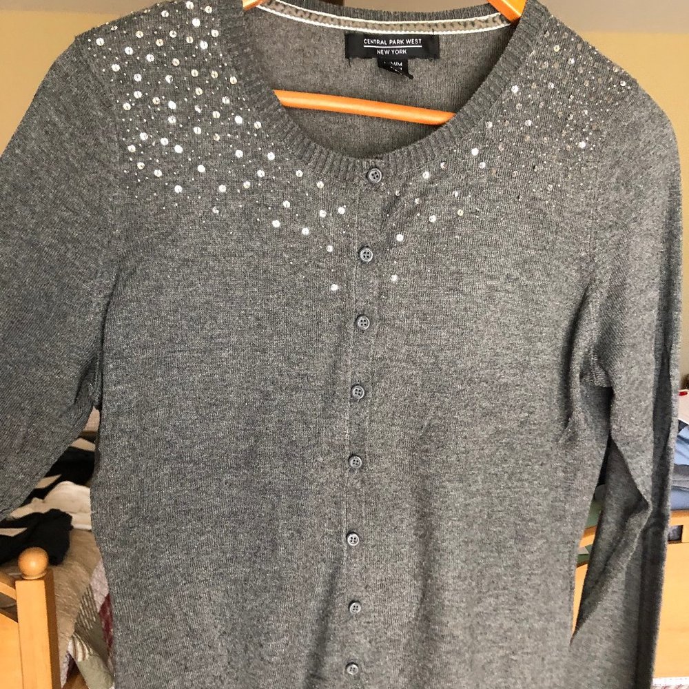 Grey Glitter/Bejeweled Cardigan